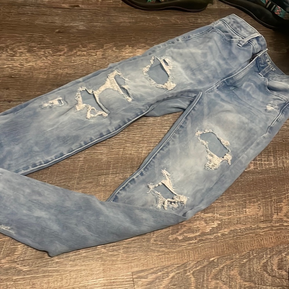 American eagle next level stretch ripped jeans